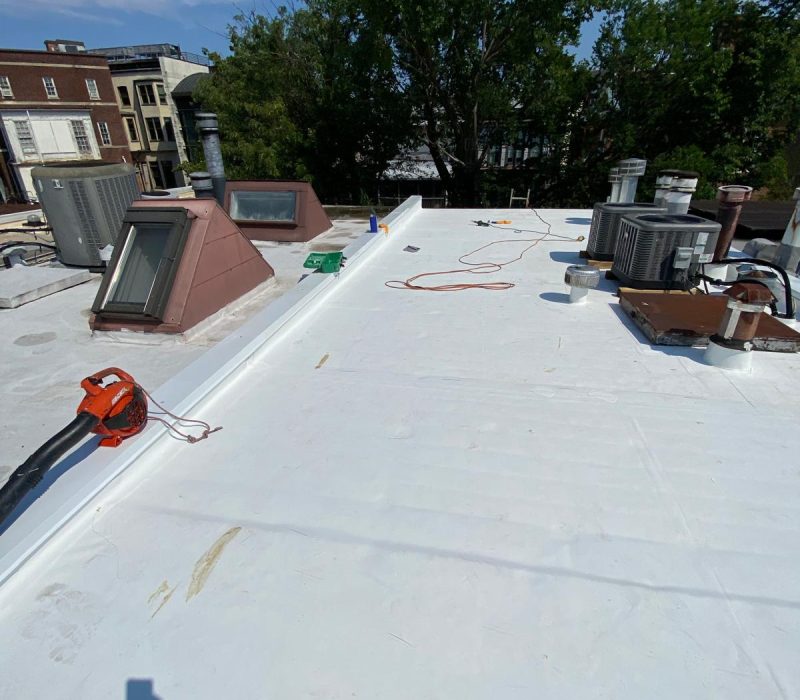 Roof Replacement with Tapered Insulation for proper water drainage 12